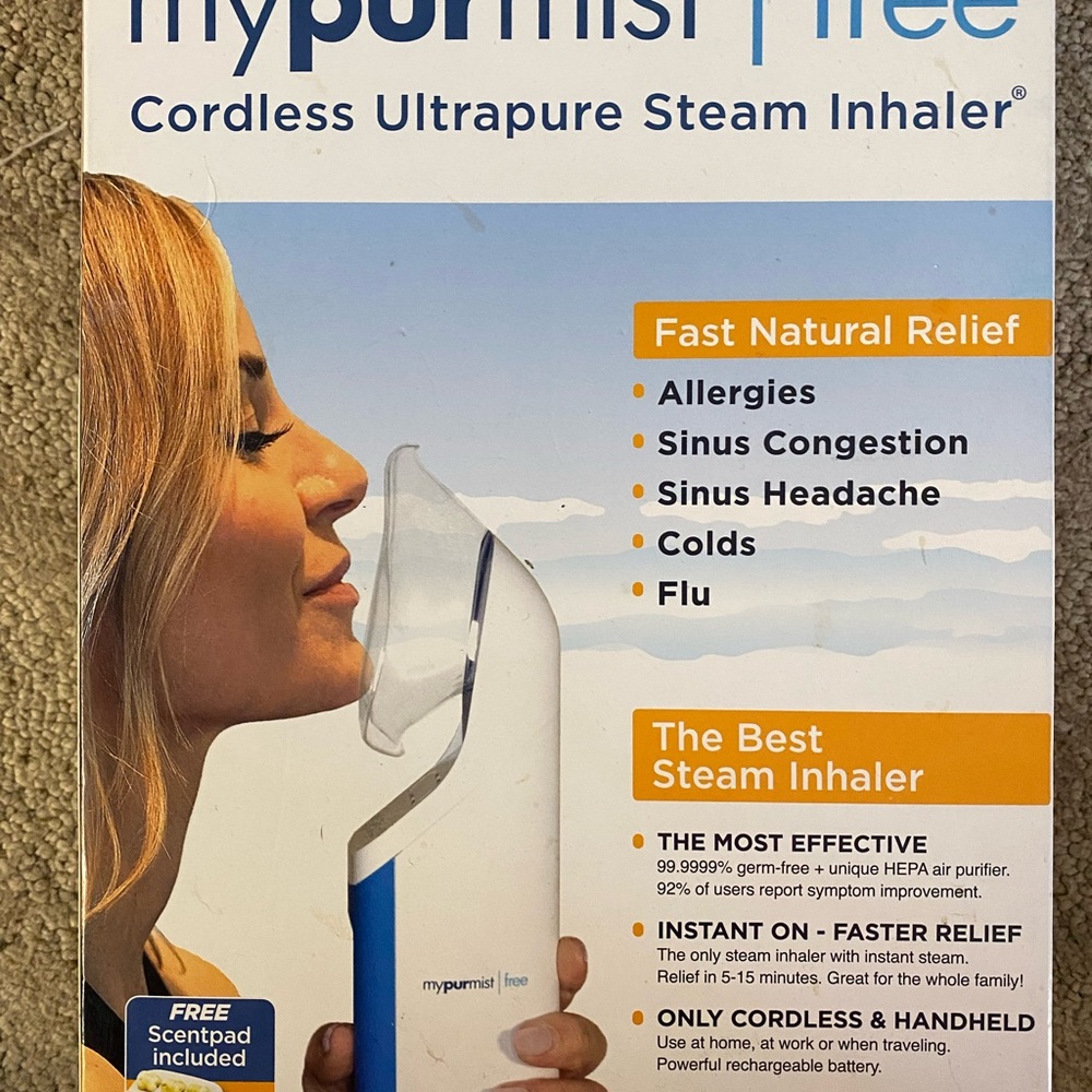 MyPurMist Cordless Ultrapure Steam Inhaler, NEW